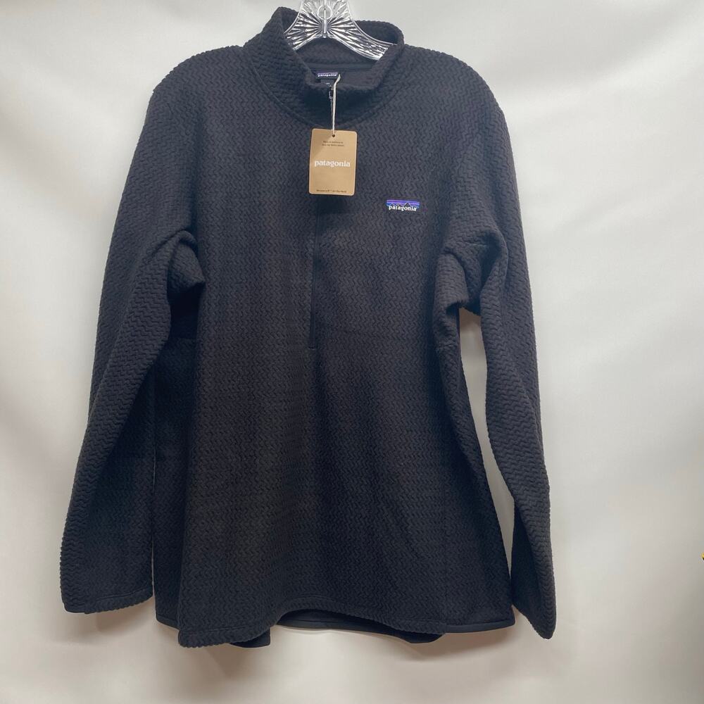 Patagonia Womens R1 Air Zip-Neck Fleece Pullover with hidden pocket Black XL